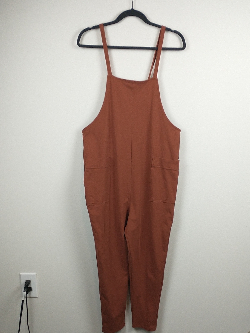 Quince Organic Cotton Maternity Overalls Rust Medium